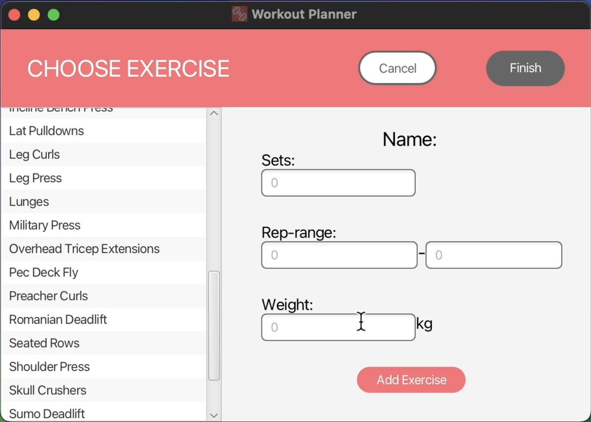Workout Planner